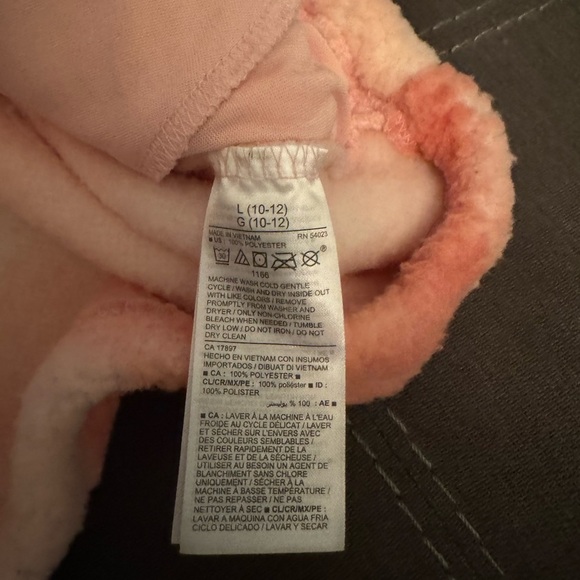 Old Navy Girls Pink Tie Dye 1/4 Zip Pullover Fuzzy Jacket: 10/12 - Picture 6 of 6